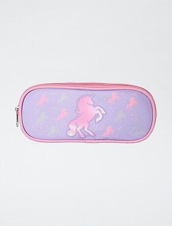 Trousse à double compartiment licorne