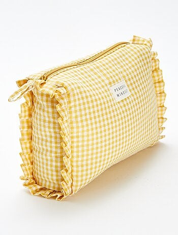 Trousse de toilettes vichy à froufrous
