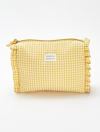Trousse de toilettes vichy à froufrous