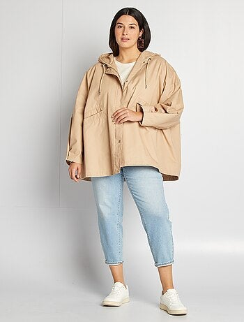 Veste à capuche coupe trapèze