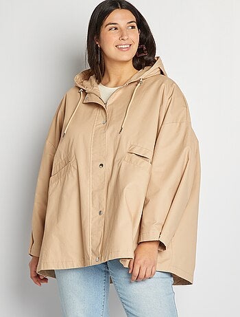 Veste à capuche coupe trapèze