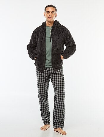 Veste à capuche zippée en maille peluche