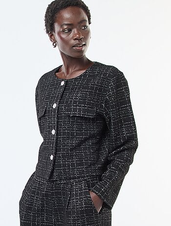 Veste à carreaux 'JDY' avec poches à rabat