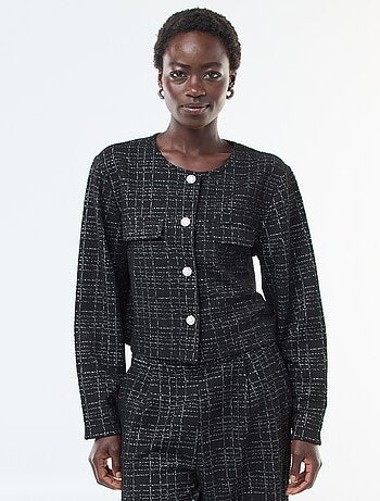 Veste à carreaux 'JDY' avec poches à rabat