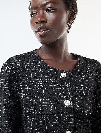 Veste à carreaux 'JDY' avec poches à rabat