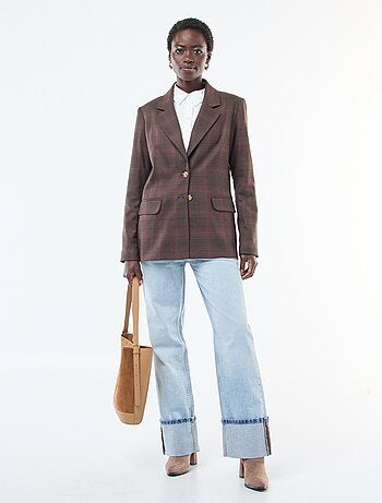 Veste blazer à carreaux