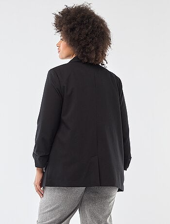 Veste blazer longue avec manches effet retroussé