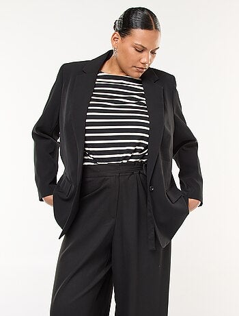 Veste blazer uni avec 2 poches à rabat