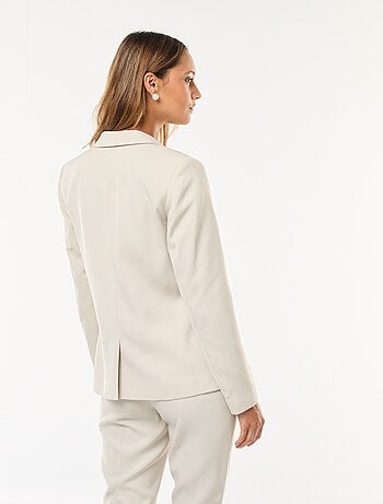 Veste blazer uni avec col crantée