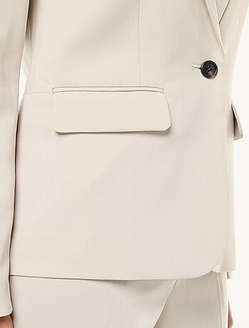 Veste blazer uni avec col crantée