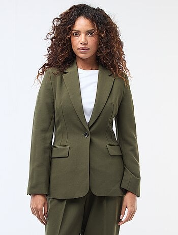 Veste blazer unie à la coupe cintrée