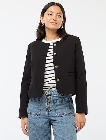 Veste courte à boutons dorés