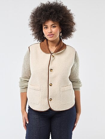 Veste courte réversible sans manches