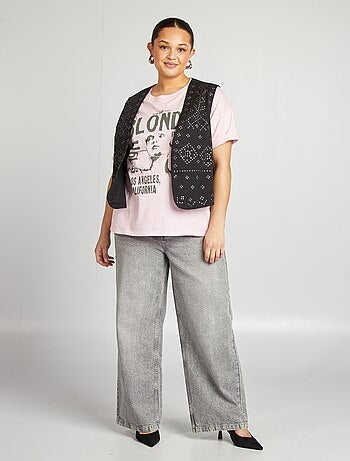 Veste courte sans manches avec studs