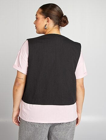 Veste courte sans manches avec studs