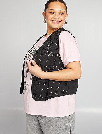 Veste courte sans manches avec studs