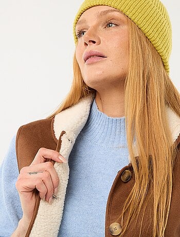 Veste courte sherpa sans manches