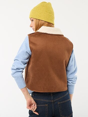 Veste courte sherpa sans manches