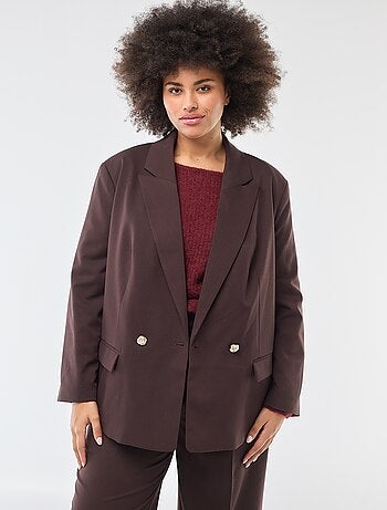 Veste de tailleur longue double boutonnage