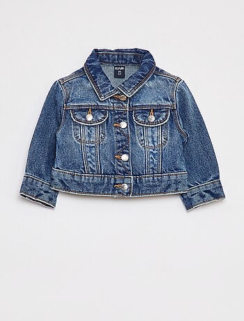 Veste denim avec ouverture pressionnée