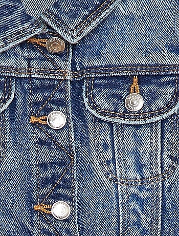 Veste denim avec ouverture pressionnée