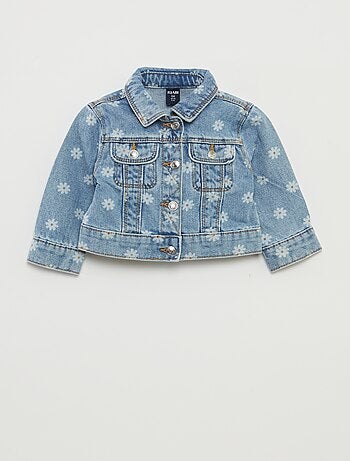 Veste denim avec ouverture pressionnée