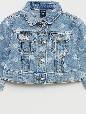 Veste denim avec ouverture pressionnée
