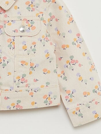 Veste denim avec ouverture pressionnée