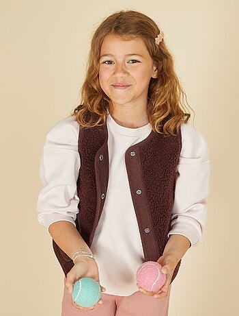 Veste effet moutonnée sans manches