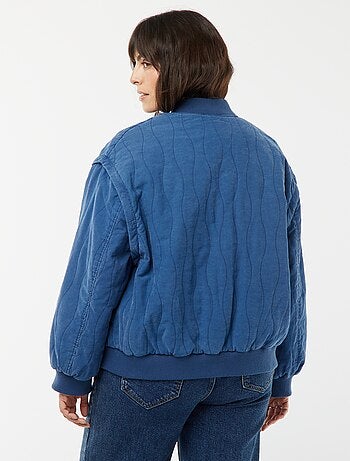 Veste en coton matelassée avec vagues verticales