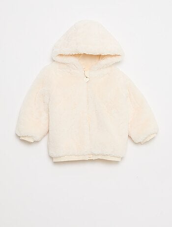 Veste en fausse fourrure à capuche