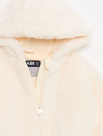 Veste en fausse fourrure à capuche