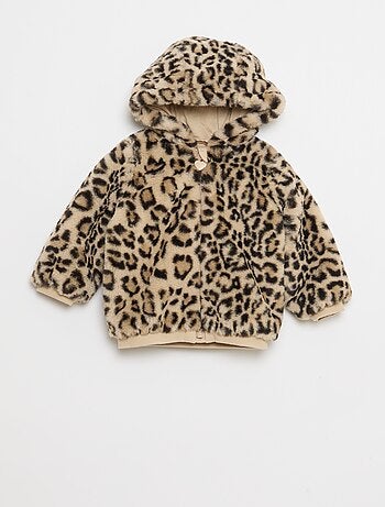 Veste en fausse fourrure à capuche