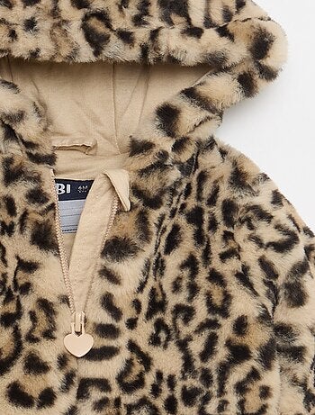 Veste en fausse fourrure à capuche