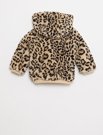 Veste en fausse fourrure à capuche