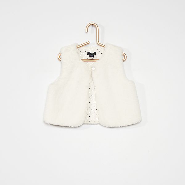 Veste En Fausse Fourrure Bebe Fille Blanc Kiabi 9 00