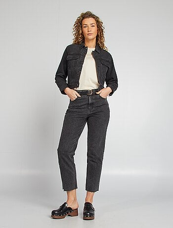Veste en jean à manches longues avec poches poitrines à rabats