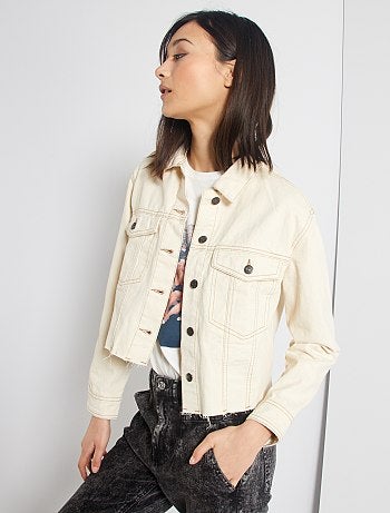 Veste jean femme beige Clearance
