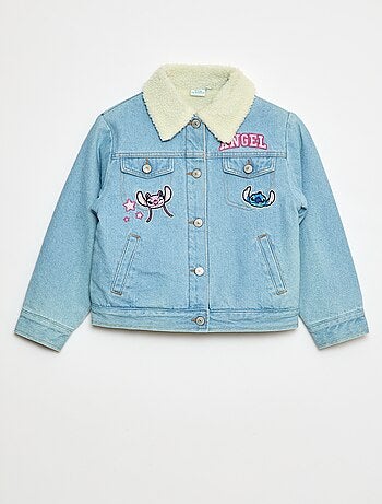 Veste en jean 'Stitch' avec col effet moutonné