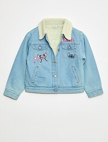 Veste en jean 'Stitch' avec col effet moutonné