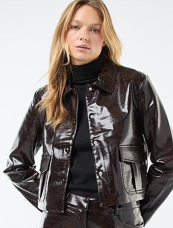 Veste en simili imitation 'peau de serpent'