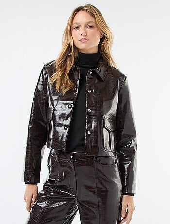 Veste en simili imitation 'peau de serpent'