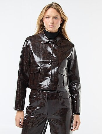 Veste en simili imitation 'peau de serpent'