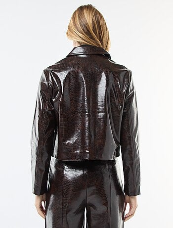 Veste en simili imitation 'peau de serpent'