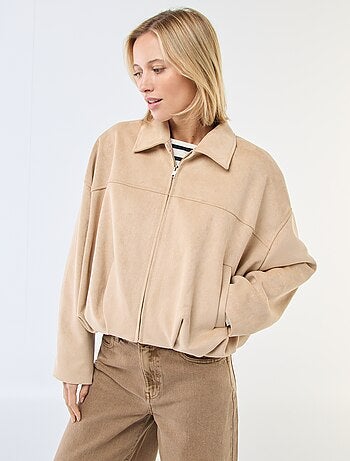 Veste en suédine unie
