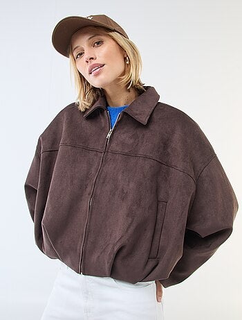 Veste en suédine unie