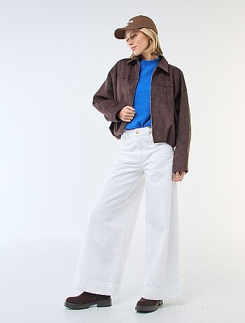 Veste en suédine unie