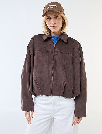 Veste en suédine unie