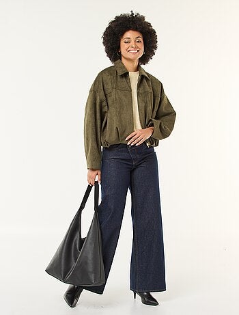 Veste en suédine unie