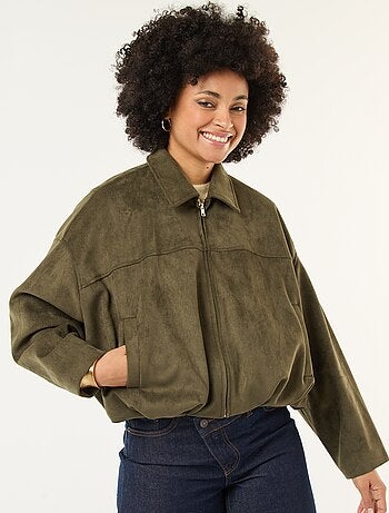 Veste en suédine unie